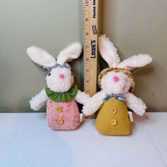 Set of 2 fabric Easter bunnies Easter decoration Spring tiered tray Easter bunny - Picture 2 of 9